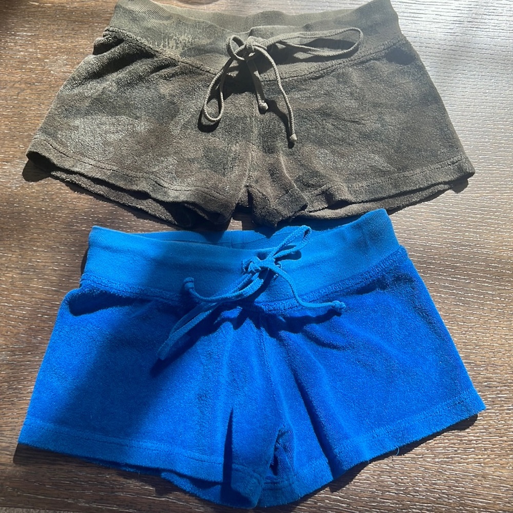 Two pair girls size S terry hard tail shorts